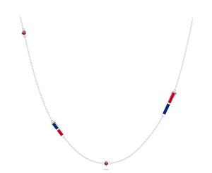 Texas Rangers Ruby Chain Necklace For Women In Sterling Silver Design by BIXLER - Sterling Silver