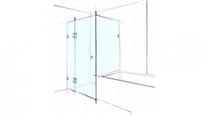 Verotti Custom 1200m Square Corner Set In 3 Panels Bracket Shower Screen - Clear