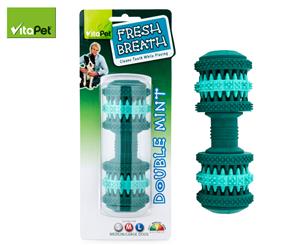 VitaPet Fresh Breath Rubber Dumbbell Toy - Green