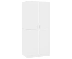 Wardrobe High Gloss White Chipboard Garment Hanger Storage Organiser