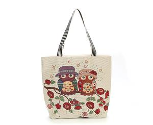 Women's Handbag Canvas Owl Tote Bag