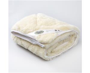 Wooltara Imperial Luxury 2 Layer Reversible Washable Australian Wool Underblanket Double Bed