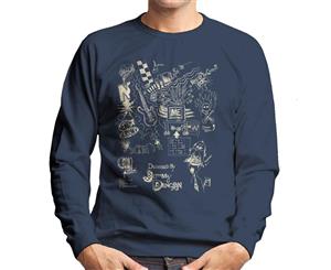 Zits Light Biro Doodles Men's Sweatshirt - Navy Blue