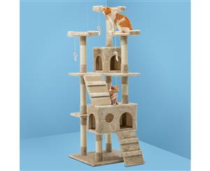 i.Pet Cat Tree Trees Scratching Post Scratcher Tower Condo House Furniture Wood Beige 180cm