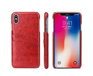 iPhone XS MAX Case Red Deluxe Leather