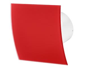 100mm Timer Extractor Fan Matte Red Glass Front Panel ESCUDO Wall Ceiling Ventilation