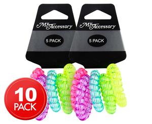 2 x 5-Pack My Accessory Spiral Hair Ring - Assorted