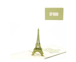 3d Pop Up Tower Handmade Greeting Card green