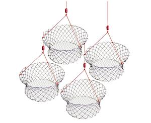 4 X Wilson Ready Rigged Wire Bottom Crab Nets - 2 Rings With Float And Rope