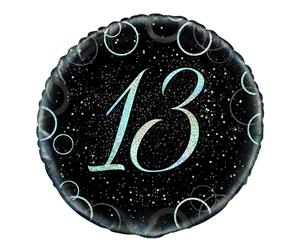 45cm Glitz Silver 13th Birthday Foil Balloon