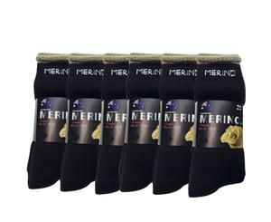 6 Pairs Merino Wool Men's Socks - Black