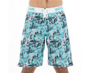 69 Slam Men's Banana Leaf Long Length Boardshorts