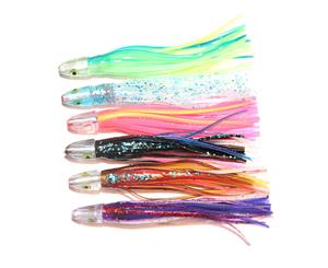 6x Hawaii Bullets Game Fishing Trolling Lures 4" Skirted Tuna Marlin Lure Mahi