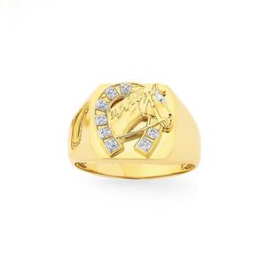 9ct Gold Two Tone Horse Shoe Ring