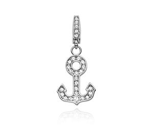 Affinity Anchor Charm with Swarovski Crystals - Rhodium Plated