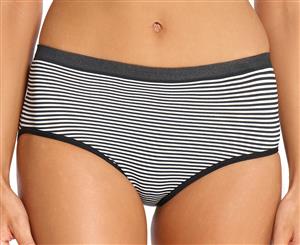 Ambra Women's Seamless Singles Stripe Midi Brief - Black/White