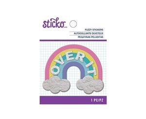 American Crafts - Sticko - Fuzzy Stickers - Over It