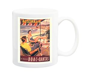 Australia Quantas Air Travel Poster Mug - 11 Fluid Oz