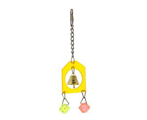 Avi One Bird Toy Acrylic Window With Bell Aviary Toy Health Interactive Ornament