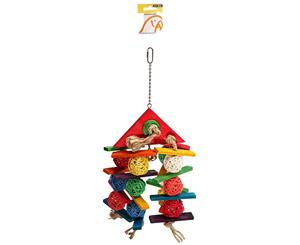 Avi One Parrot Toy Wicker Balls with Wooden Triangle Top - 20x44cm