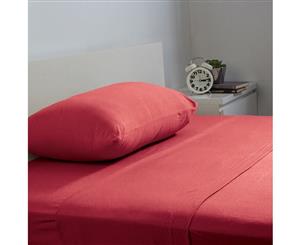 Bambury - BedT Sheet Set - 100% Cotton Jersey Soft Feel - King Bed - Ruby