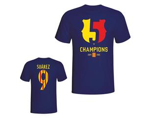 Barcelona 2015 Luis Suarez Champions Tee (Navy)