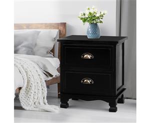 Bedside Tables Drawers Side Table Nightstand Storage Cabinet Vintage x2