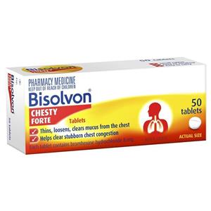 Bisolvon Chesty Forte 8mg 50 Tablets