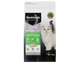 Black Hawk Natural Holistic Kitten Cat Food Chicken and Rice 1.5kg (CBHKC1.5)