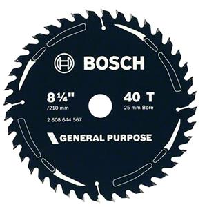 Bosch 210mm 40T TCT Circular Saw Blade for Wood Cutting - GENERAL PURPOSE