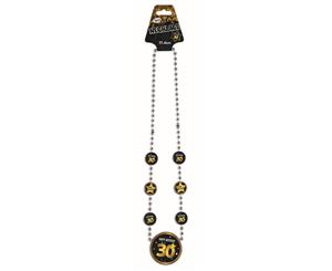 Bristol Novelty 30Th Birthday Necklace (Silver/Black/Gold) - BN2481