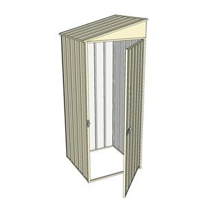 Build-a-Shed 0.8 x 0.8 x 2m Skillion Single Hinged Door Shed - Cream