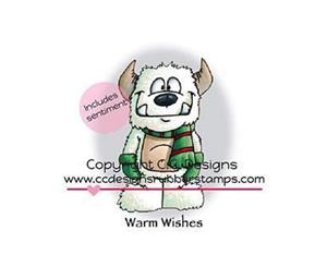 C.C. Designs - Doodle Dragon Cling Stamp 2 Inch X3 Inch - Warm Wishes