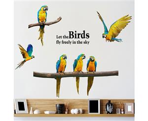 Cartoon Parrot Decals Wall Sticker (Size 60cm x 45cm)