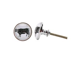 Cgb Giftware Cow Cut Drawer Handle (White/Black) - CB1344