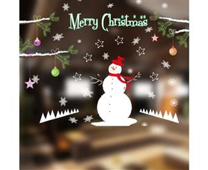 Christmas Snowman Wall Stickers Decoration (Size 90cm x 70cm)