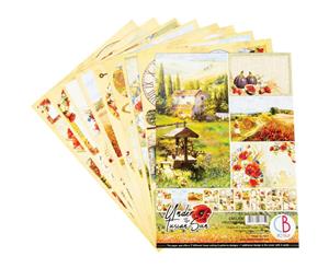 Ciao Bella Double-Sided Creative Pack 90lb A4 9 pack - Under The Tuscan Sun 9 Designs/1 Each