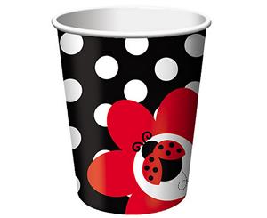 Creative Converting 9Oz Ladybird Party Cups (Pack Of 8) (Black/White/Red) - SG16362