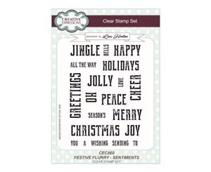 Creative Expressions Lisa Horton - Festive Flurry Sentiments A5 Clear Stamp Set