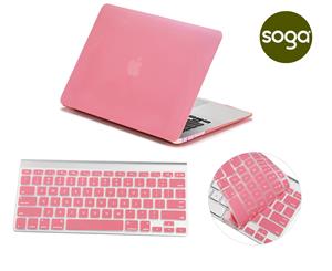 Crystal Hardshell Case + Keyboard cover for Apple Macbook Pink