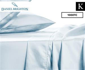 Daniel Brighton 1000TC Luxury Cotton Rich King Bed Sheet Set - Pale Blue