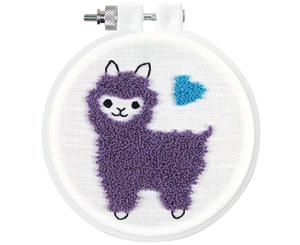 Design Works Punch Needle Kit 3.5 inch Round - Llama