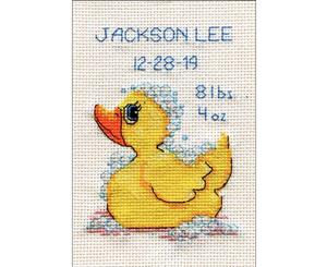 Design Works Stitch & Mat Counted Cross Stitch Kit 3 inchX4.5 inch - Rubber Ducky (18 Count)