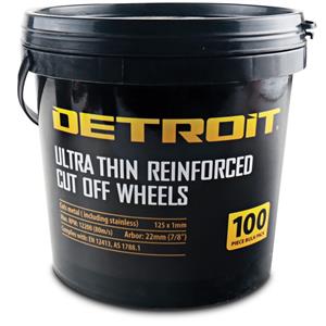Detroit 125 x 1.0 x 22.2mm Steel & Stainless Cut Off Disc Bulk Pack - 100 Piece