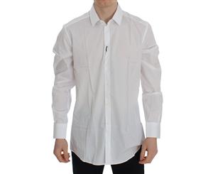 Dolce & Gabbana White Striped Slim Fit Cotton Shirt