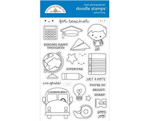 Doodlebug Clear Doodle Stamps School Boy School Days