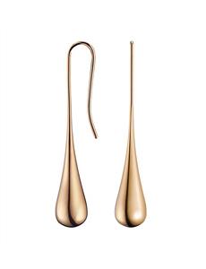 Ellipse Polished Rose Gold Pvd Drop Earrings