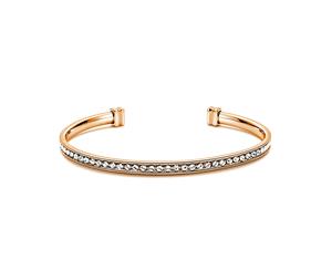 Eternity Metro Statement Open Bangle with Austrian Crystals - Rose Gold Plated