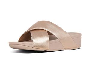 FitFlop Lulu Cross Rose Gold Slide Sandals