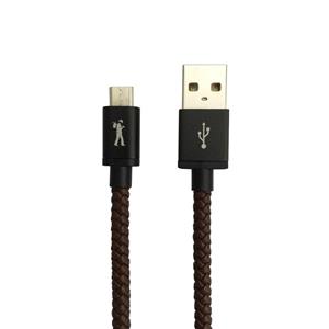 Flea Market Bespoke Leatherworks Micro USB Braided Leather Cable 1m (Chocolate)